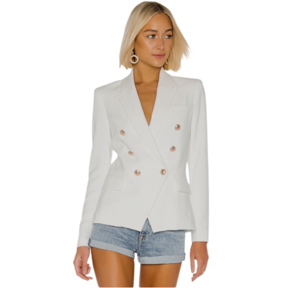 Express Editor Double-Breasted Gold Crest Button … - image 2